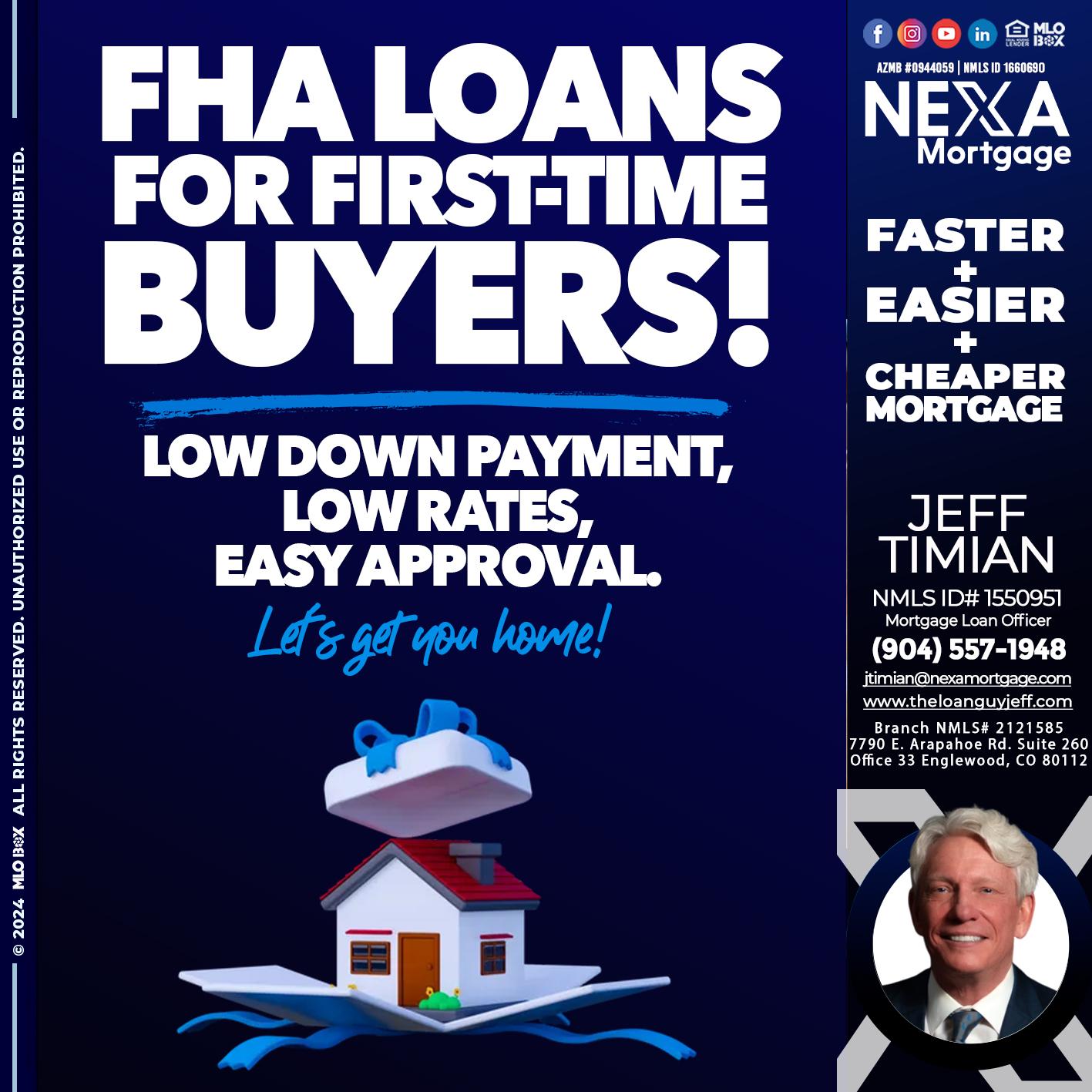 FHA LOANS - Jeff Timian -Mortgage Loan Officer