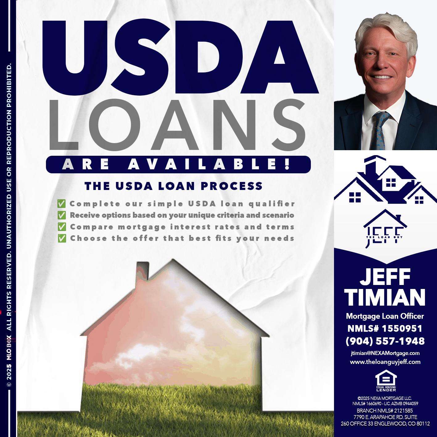 USDA LOANS - Jeff Timian -Mortgage Loan Officer