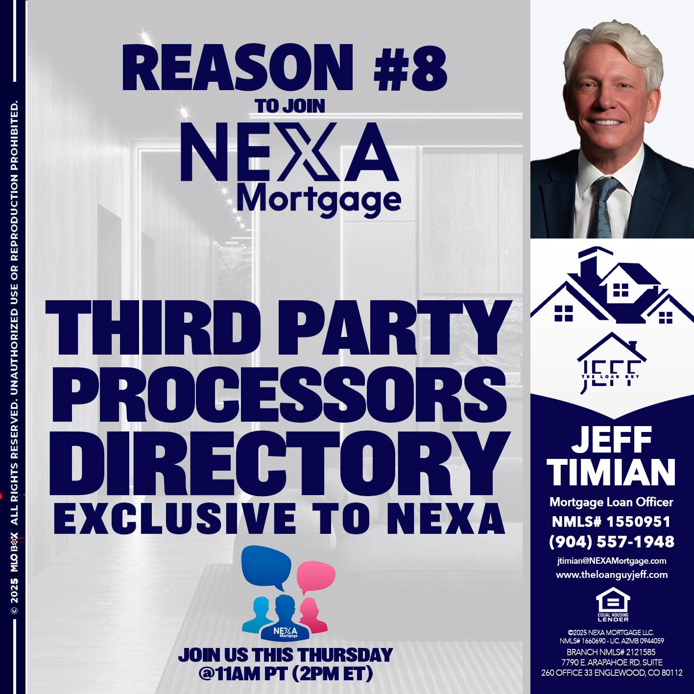 REASON 8 - Jeff Timian -Mortgage Loan Officer