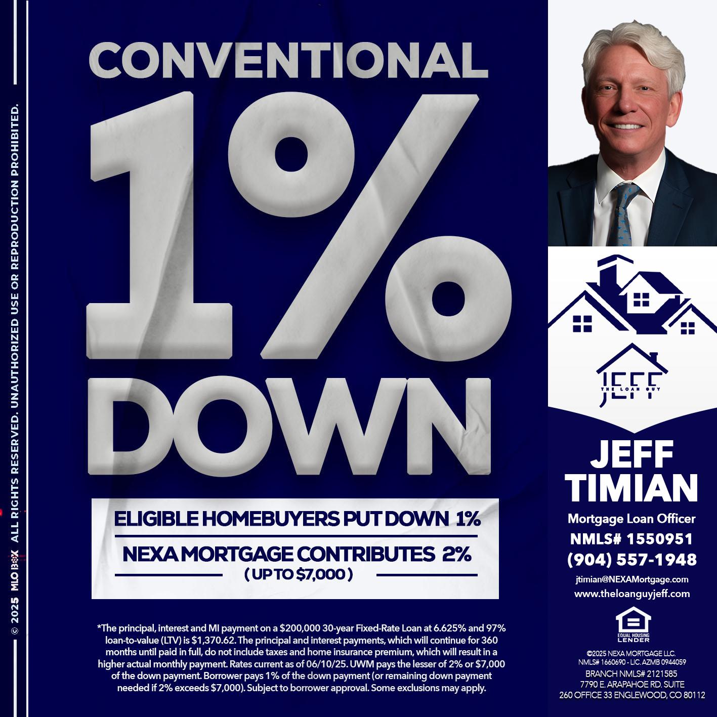 CONVENTIONAL - Jeff Timian -Mortgage Loan Officer