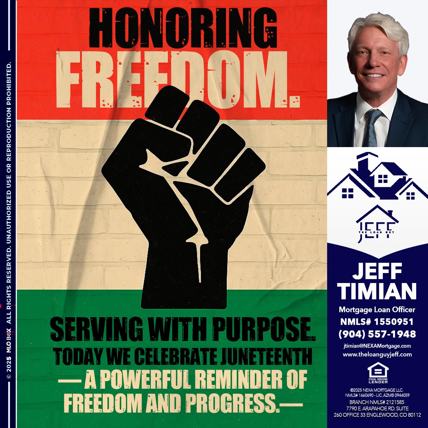 HONORING FREEDOM - Jeff Timian -Mortgage Loan Officer