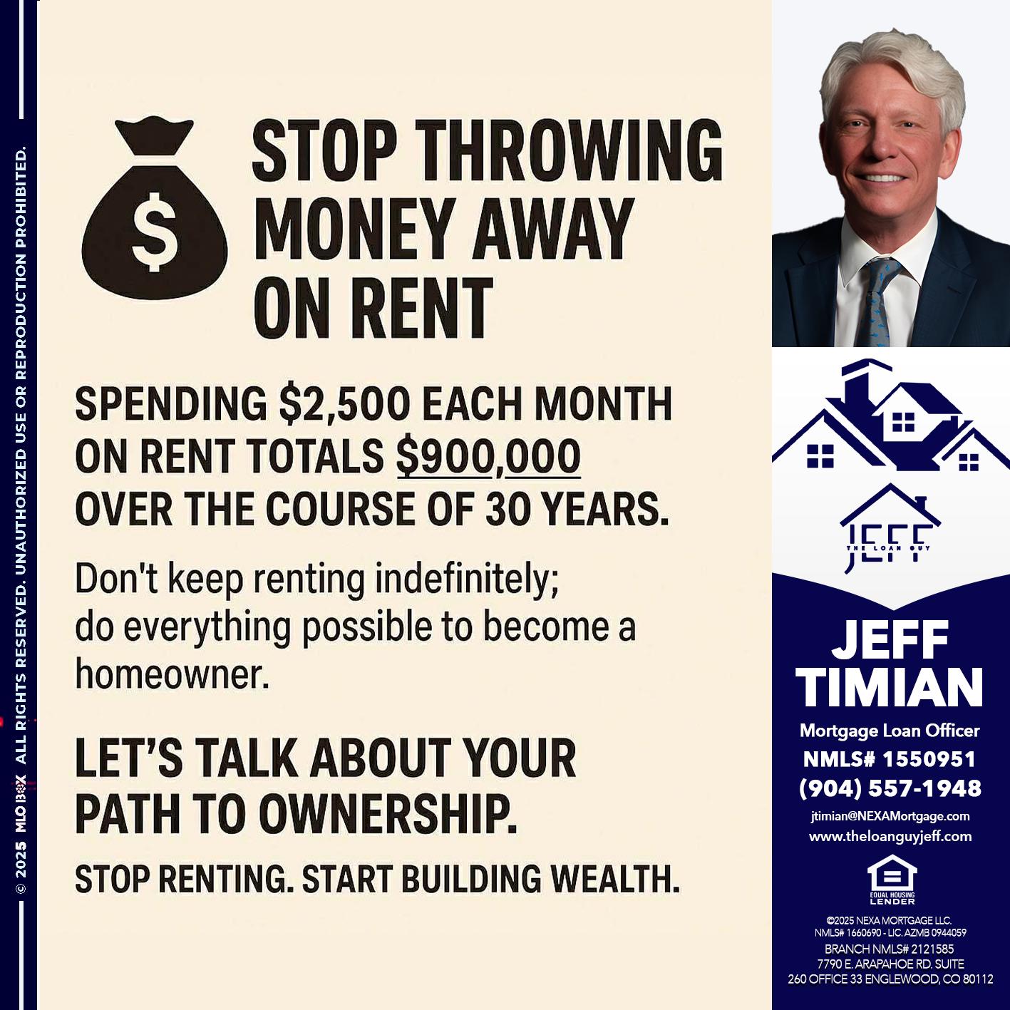 STOP THROWING - Jeff Timian -Mortgage Loan Officer