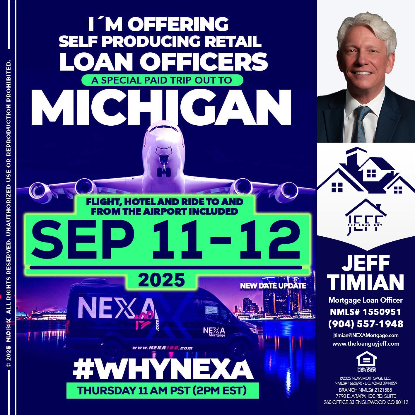michigan sep 11-12 - Jeff Timian -Mortgage Loan Officer