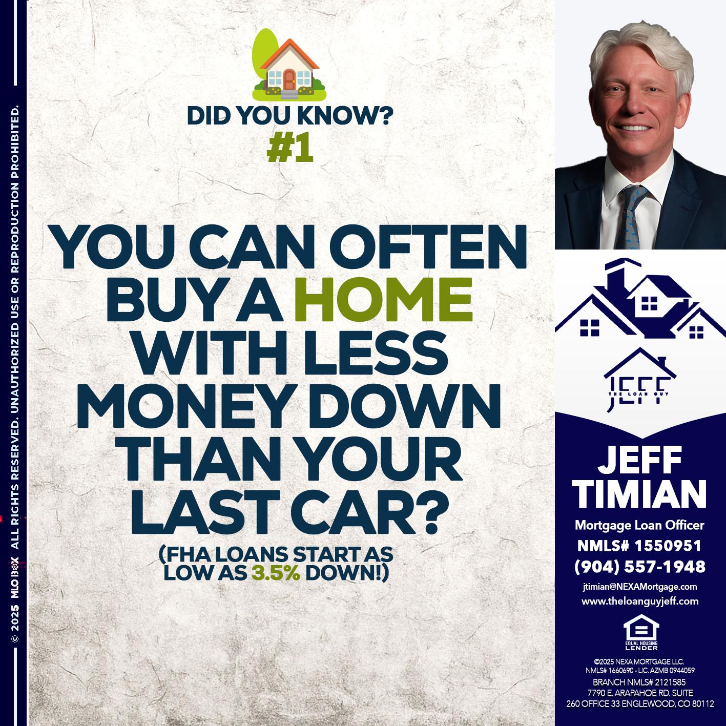 DID YOU KNOW #1 - Jeff Timian -Mortgage Loan Officer