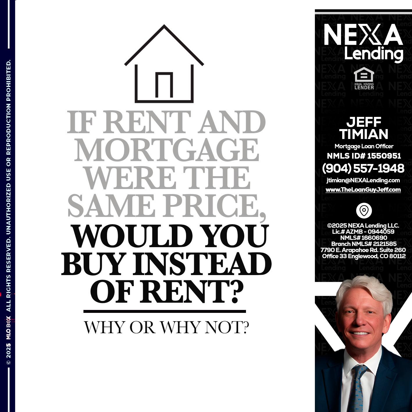 IF RENT - Jeff Timian -Mortgage Loan Officer