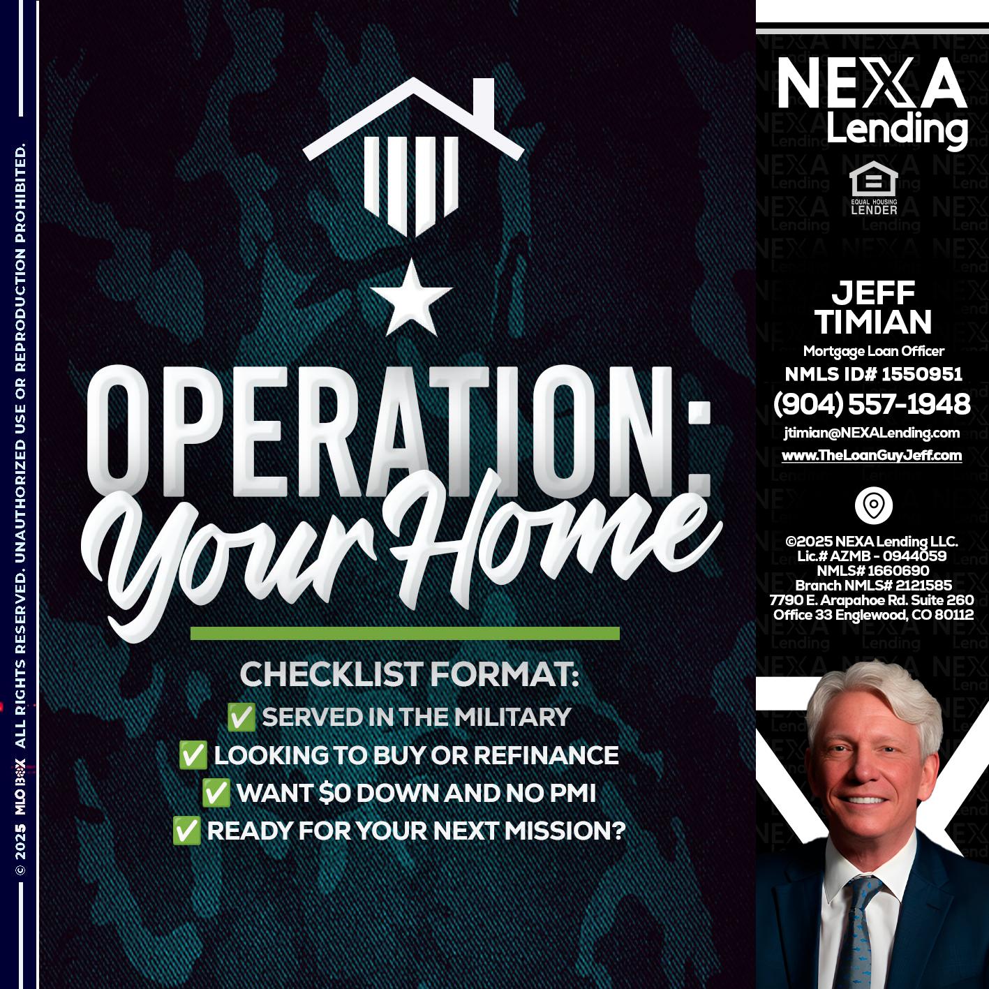 OPERATION YOUR HOME - Jeff Timian -Mortgage Loan Officer