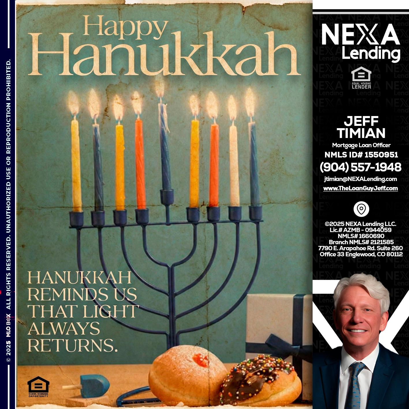HAPPY HANUKKAH - Jeff Timian -Mortgage Loan Officer