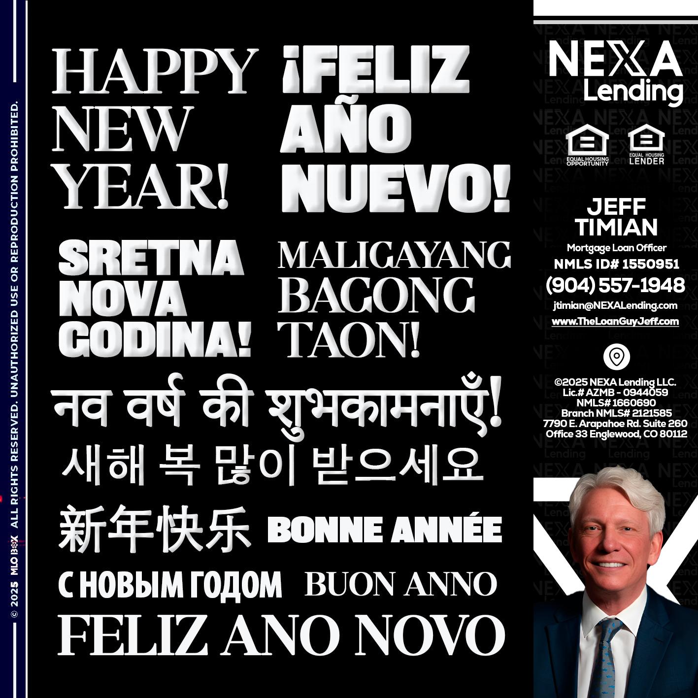 HAPPY NEW YEAR - Jeff Timian -Mortgage Loan Officer