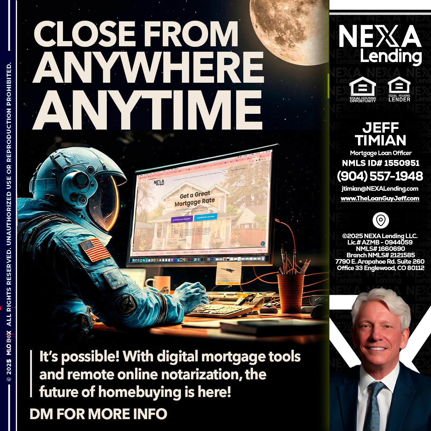 close from - Jeff Timian -Mortgage Loan Officer