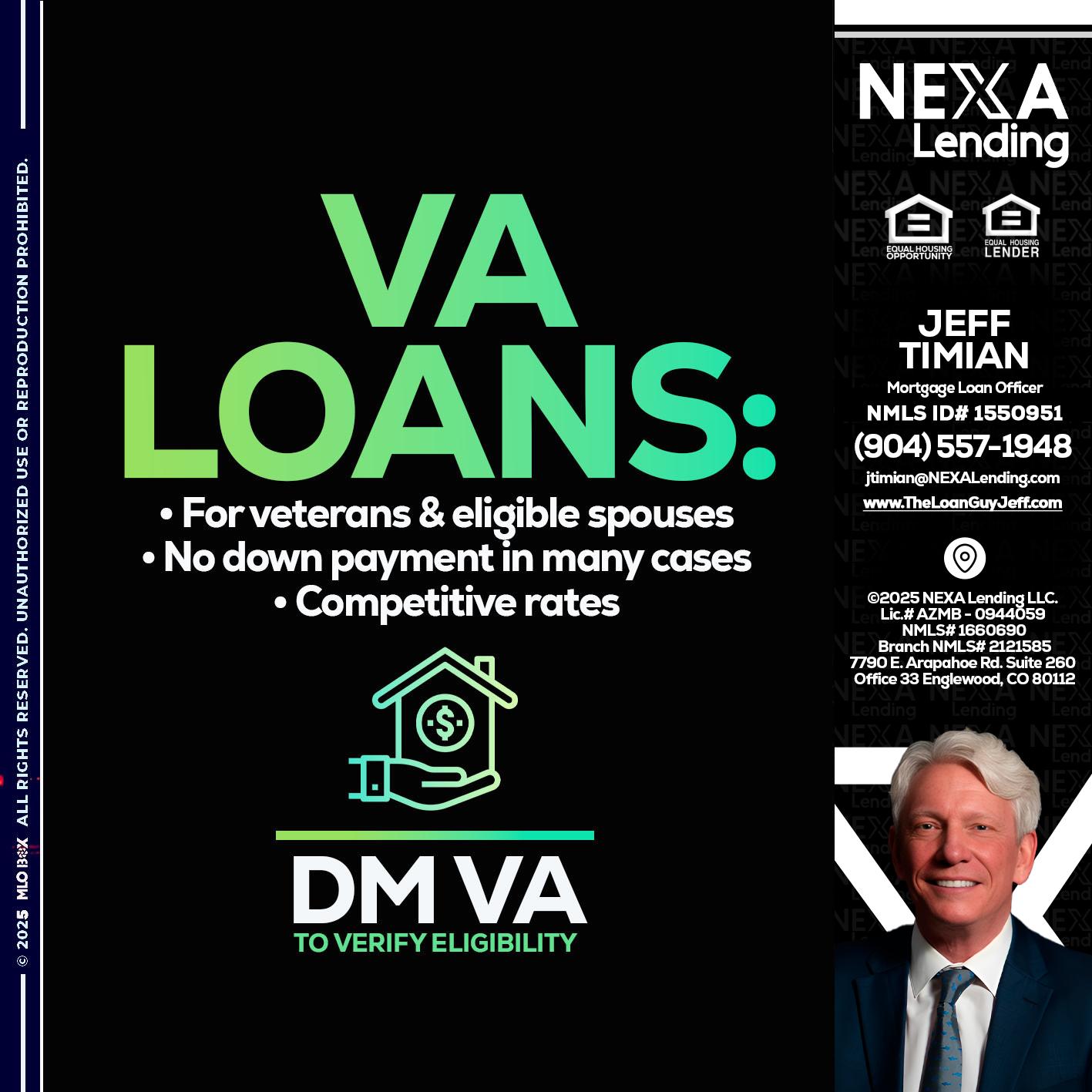 VA LOANS - Jeff Timian -Mortgage Loan Officer