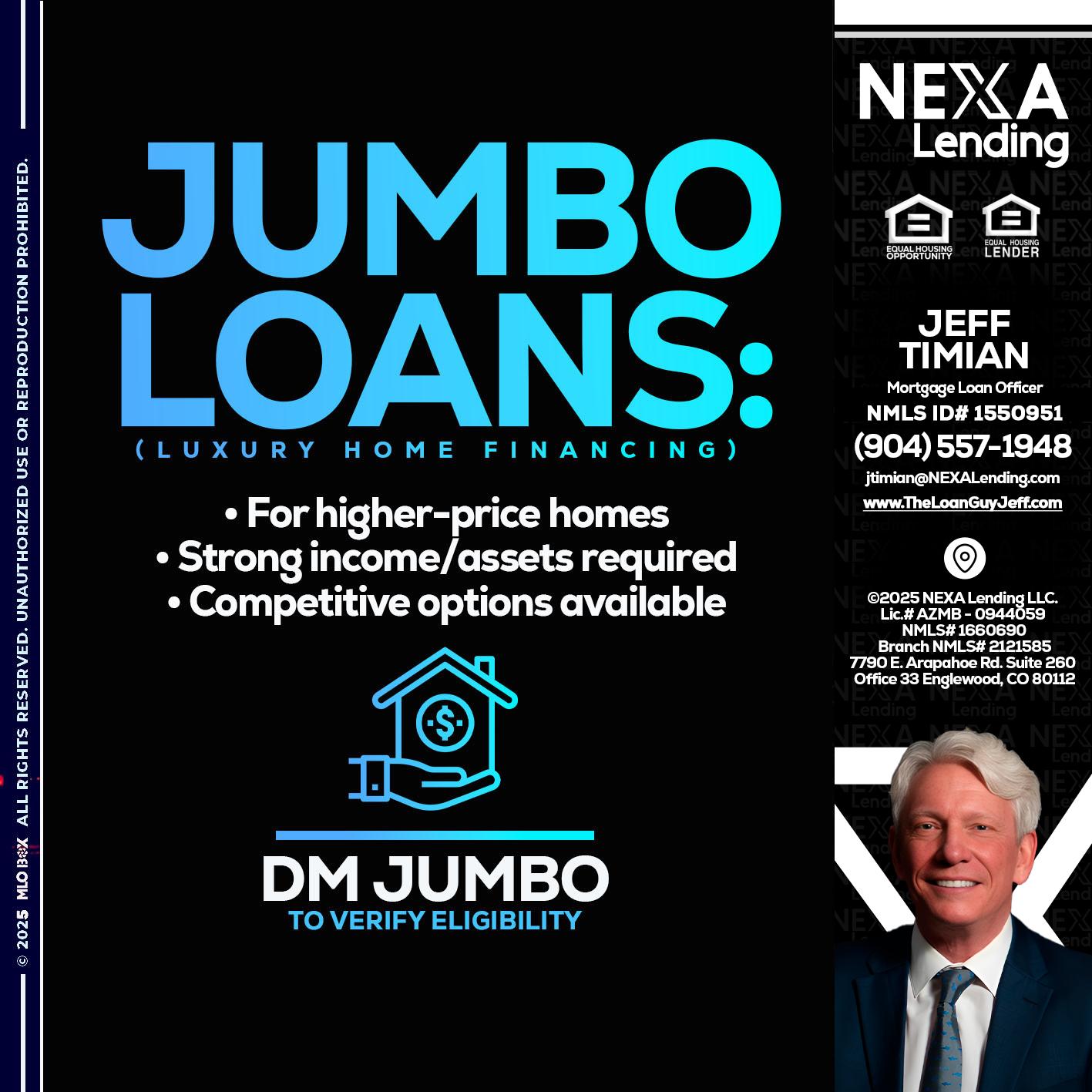 JUMBO LOANS - Jeff Timian -Mortgage Loan Officer