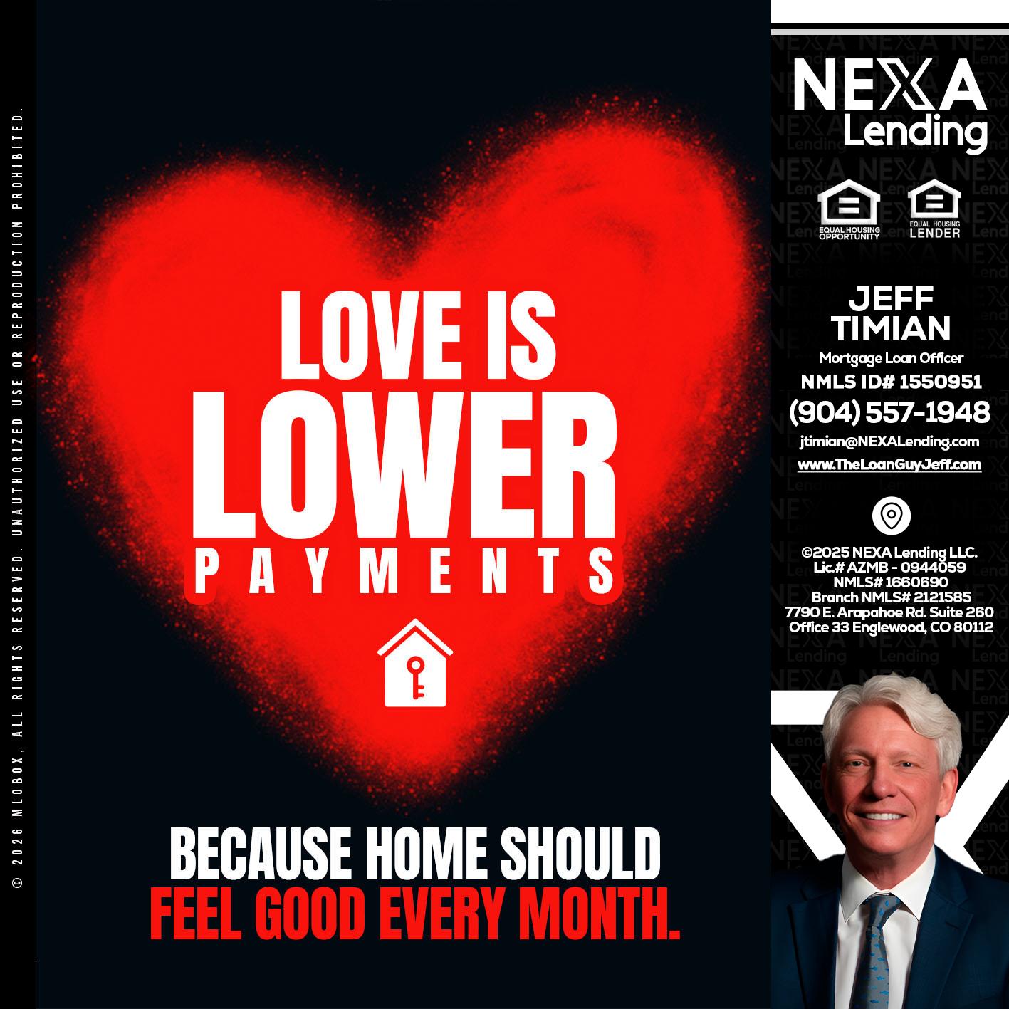 LOVE IS LOWER - Jeff Timian -Mortgage Loan Officer