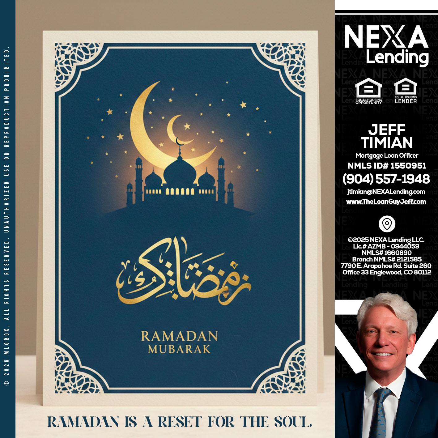 HAPPY RAMADAN - Jeff Timian -Mortgage Loan Officer
