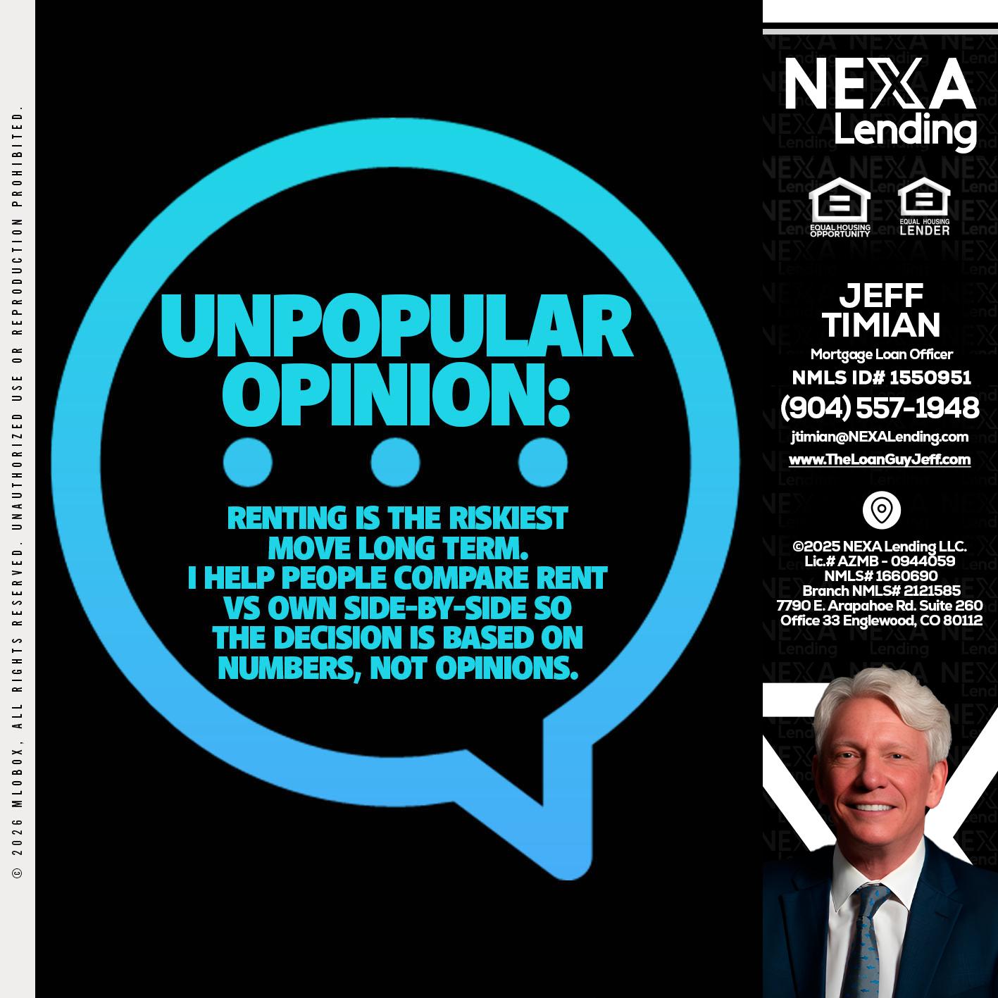 unpopular opinion - Jeff Timian -Mortgage Loan Officer