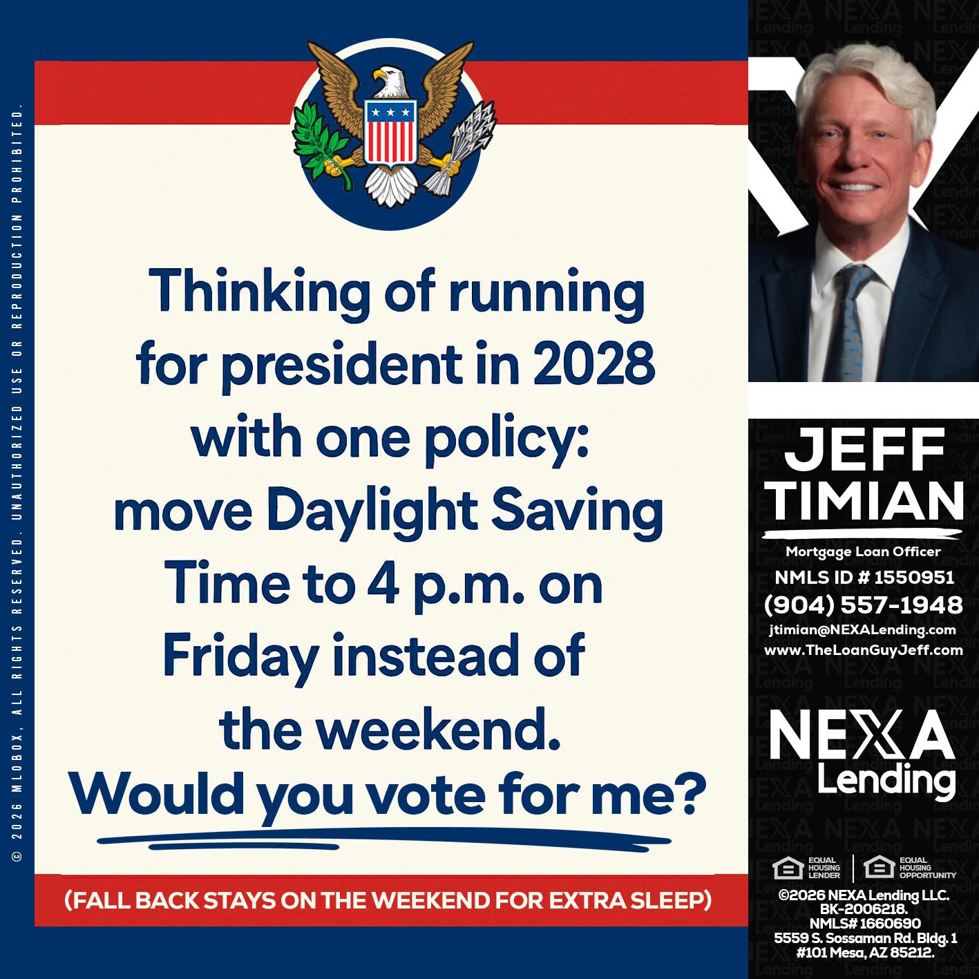 THINKING OF RUNING - Jeff Timian -Mortgage Loan Officer