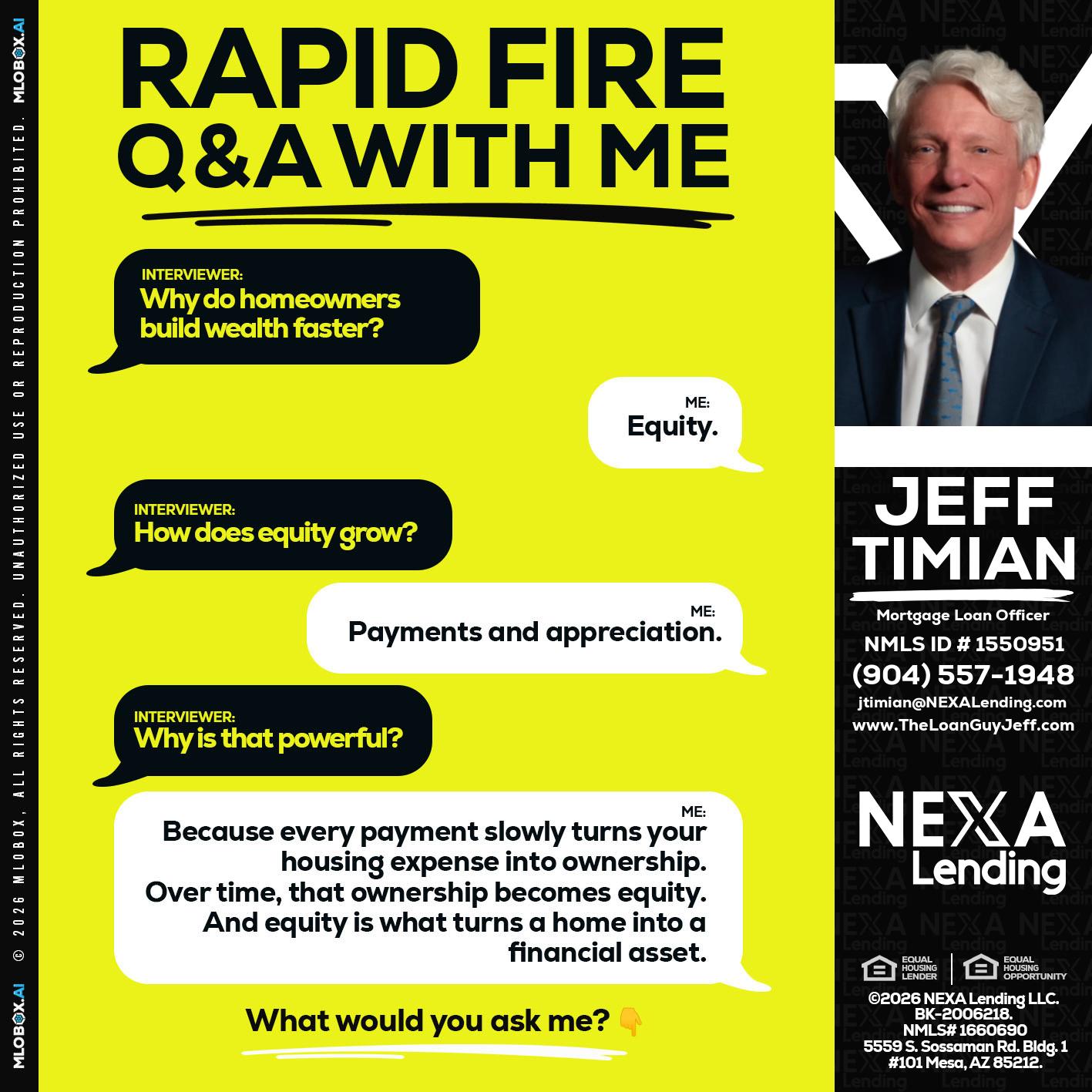 RAPID FIRE Q&A - Jeff Timian -Mortgage Loan Officer