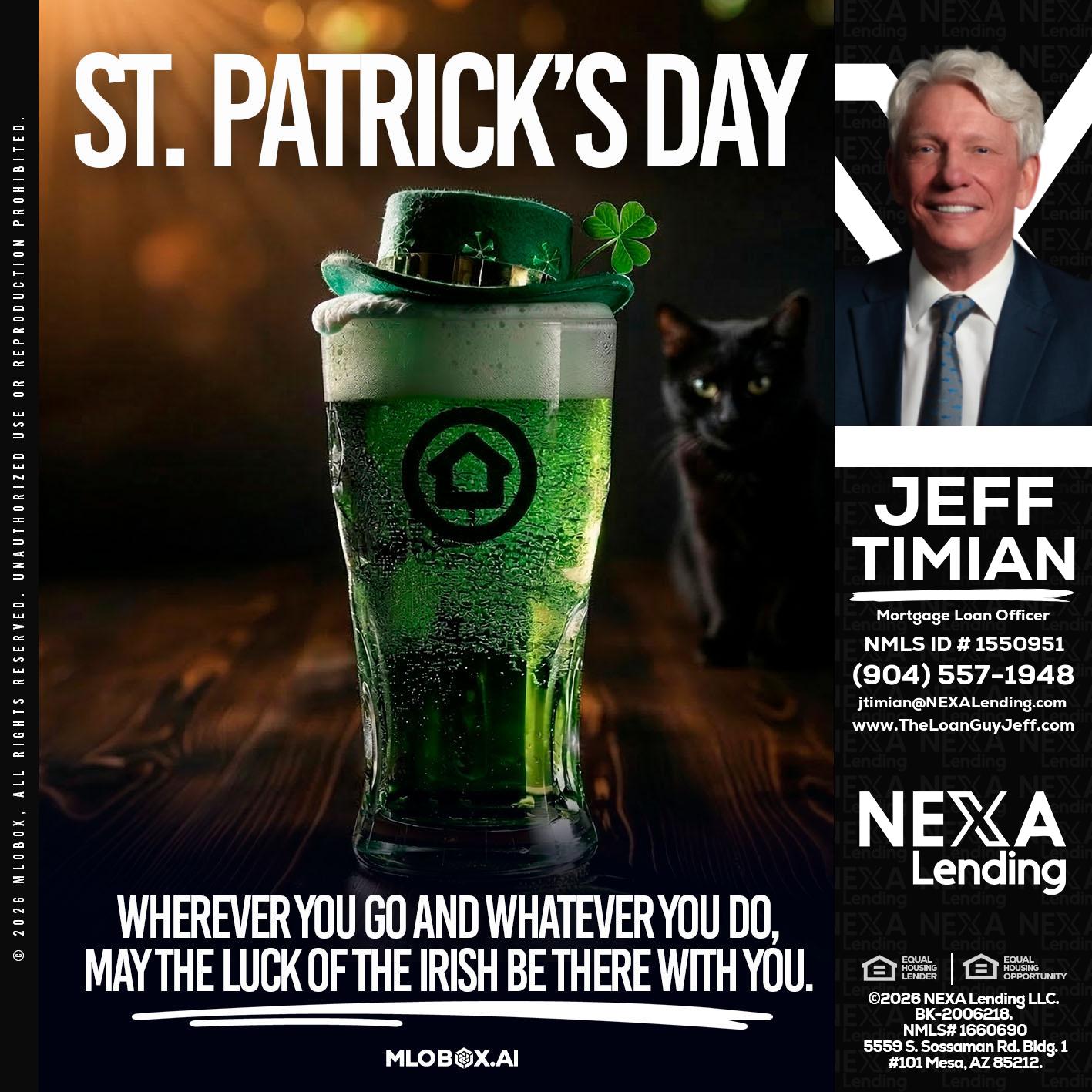 st. Patricks day - Jeff Timian -Mortgage Loan Officer