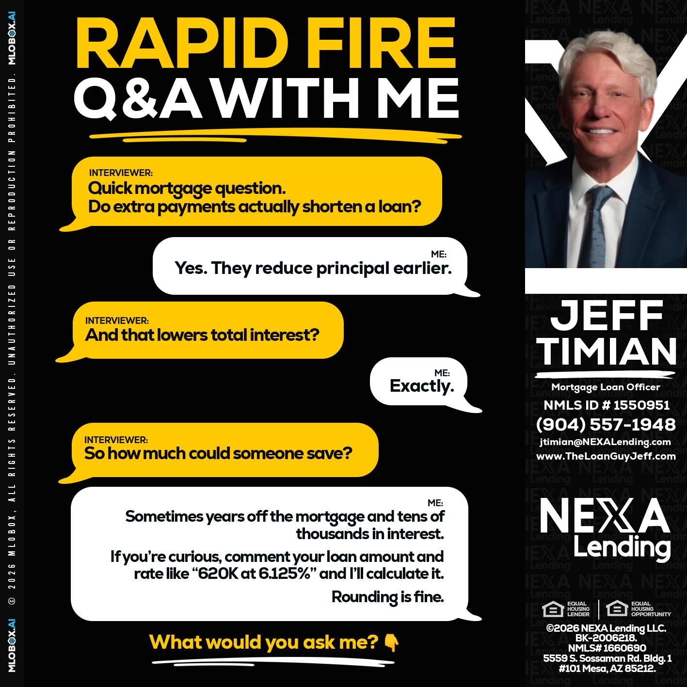 RAPID FIRE QA - Jeff Timian -Mortgage Loan Officer