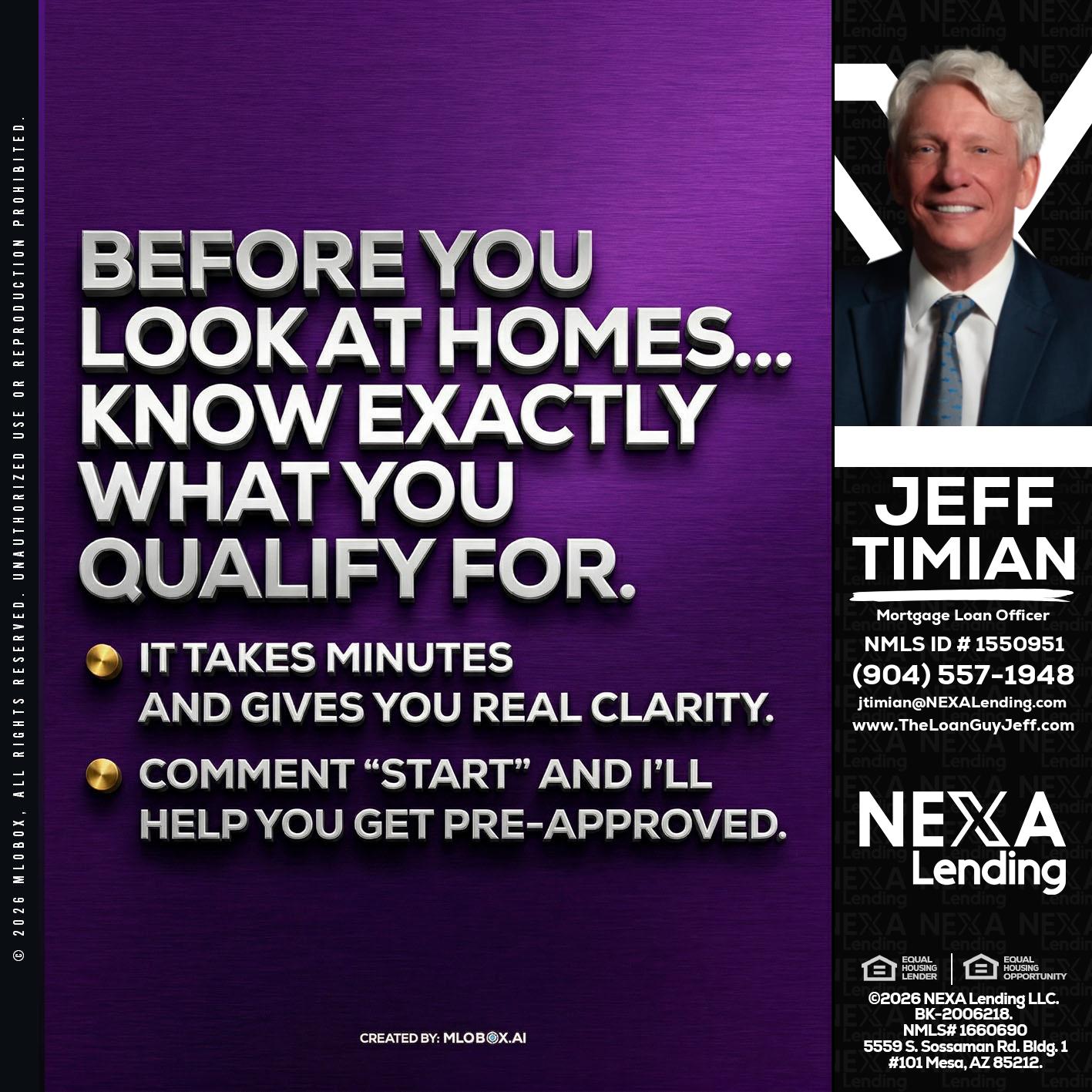 BEFORE YOU - Jeff Timian -Mortgage Loan Officer