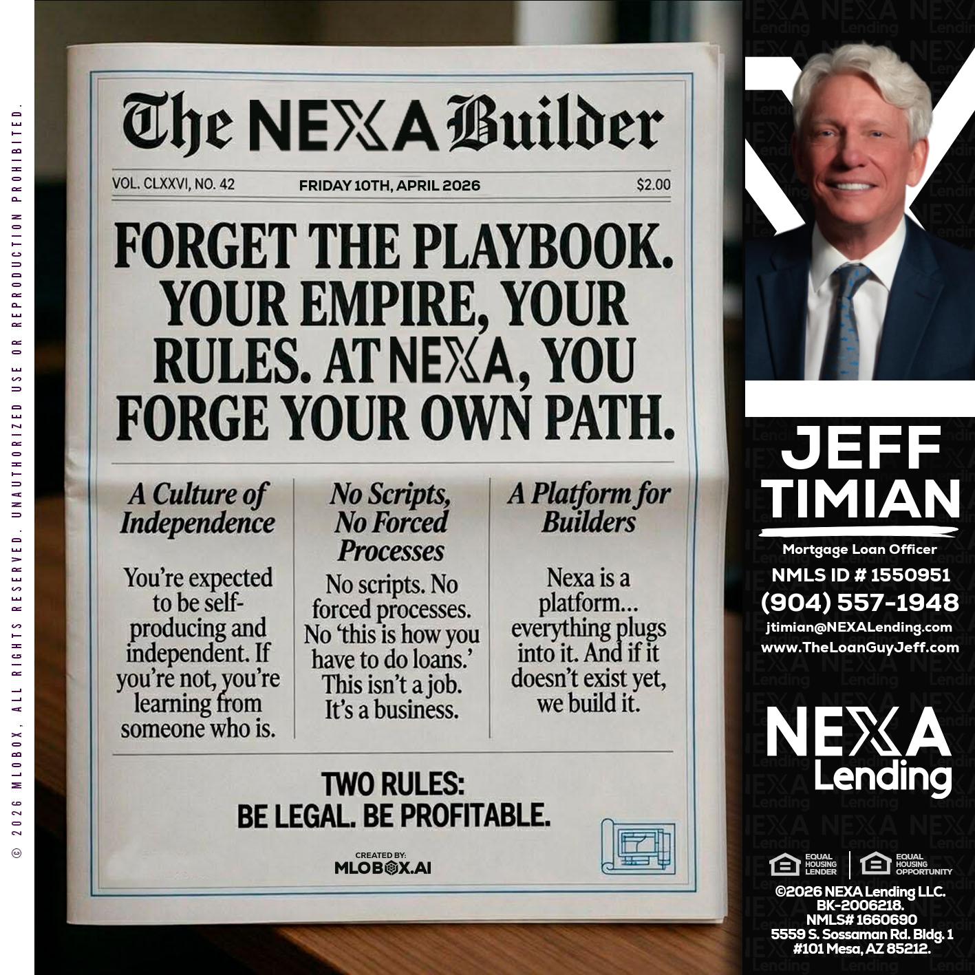 THE NEXA BUILDER - Jeff Timian -Mortgage Loan Officer