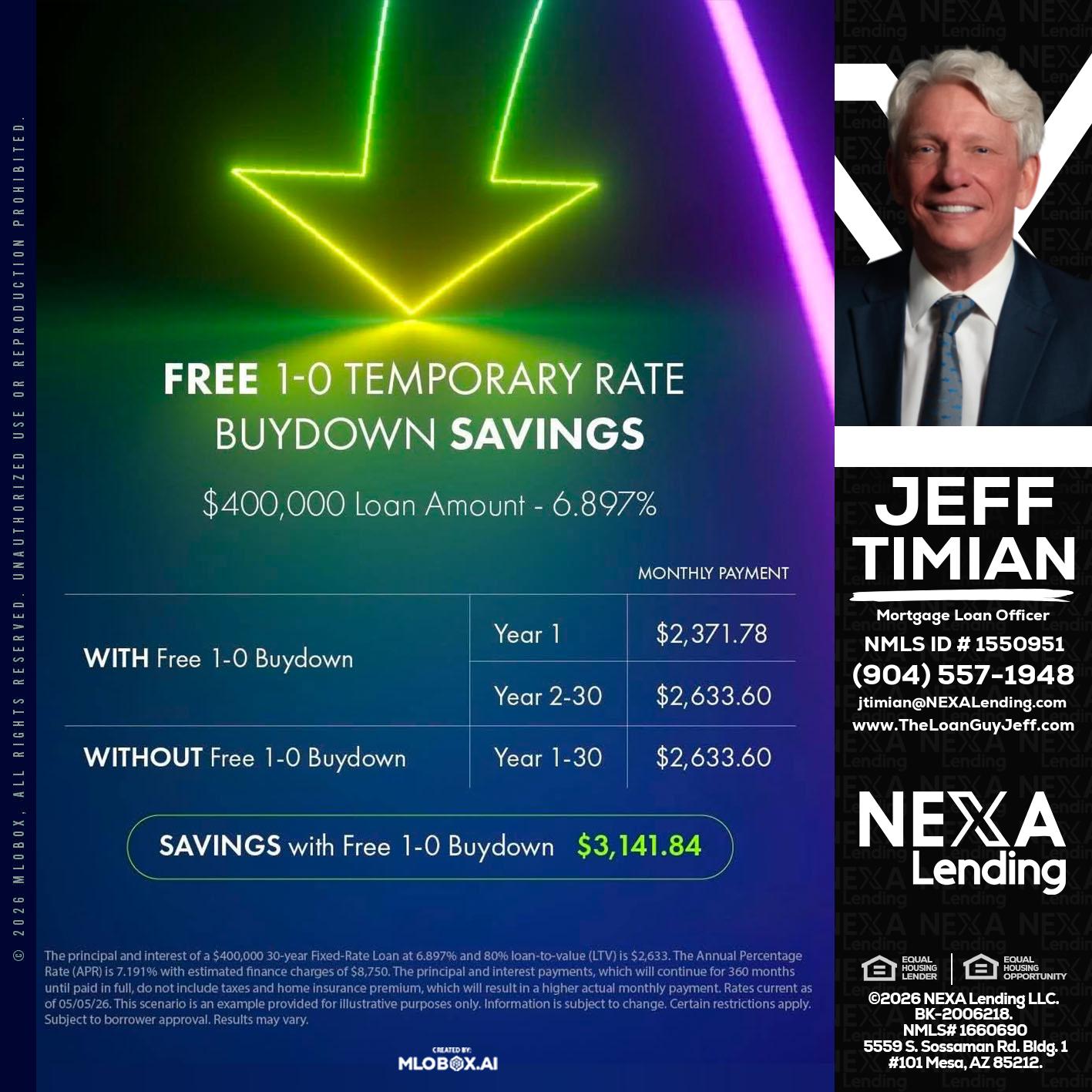 BUYDOWN - Jeff Timian -Mortgage Loan Officer