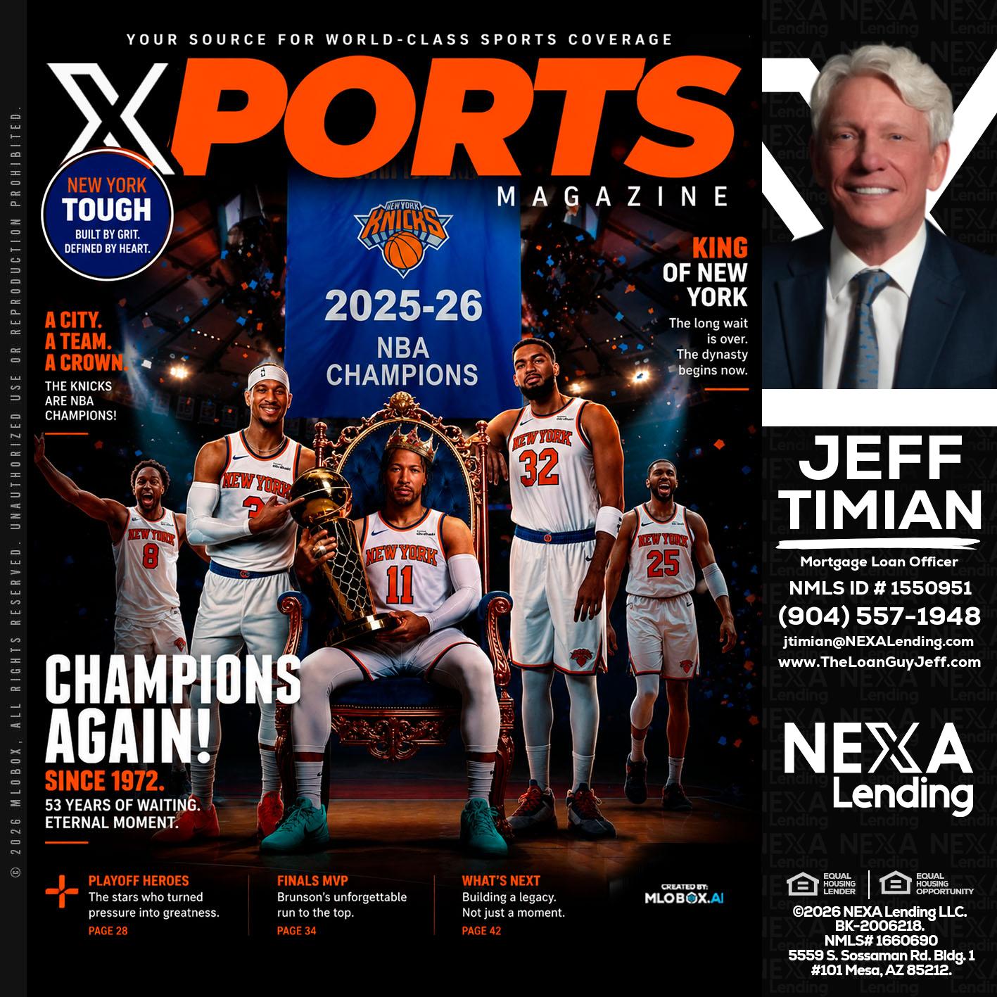 XPORTS MAGAZINE - Jeff Timian -Mortgage Loan Officer