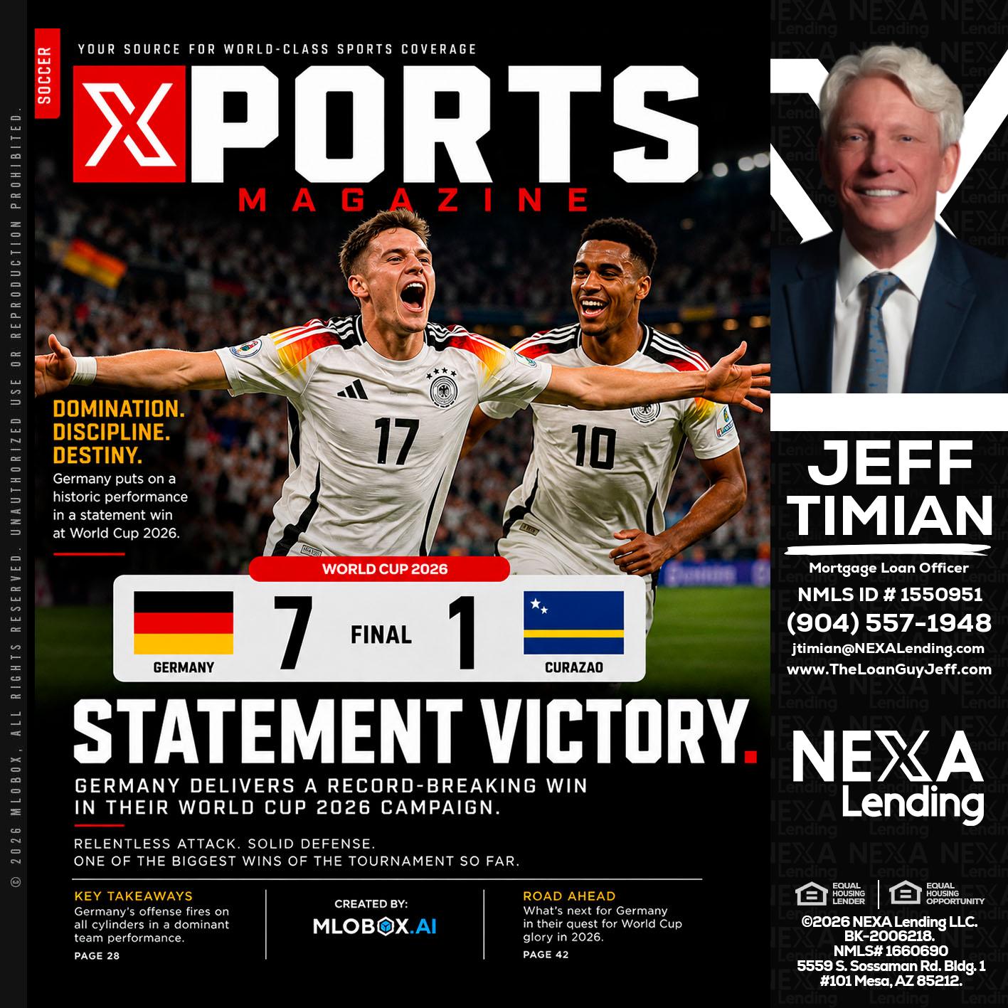 GERMANY VS CURASSAO (7-1) - Jeff Timian -Mortgage Loan Officer