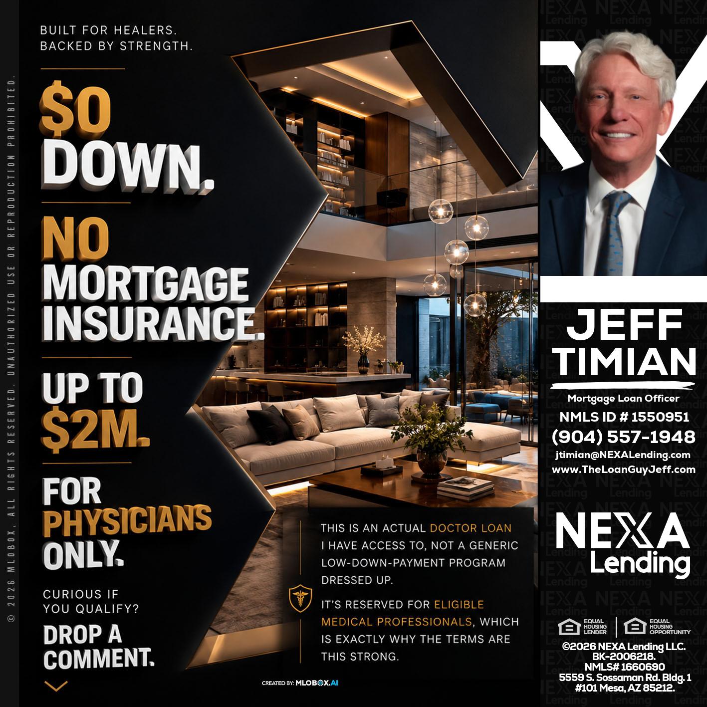 $0 DOWN - Jeff Timian -Mortgage Loan Officer