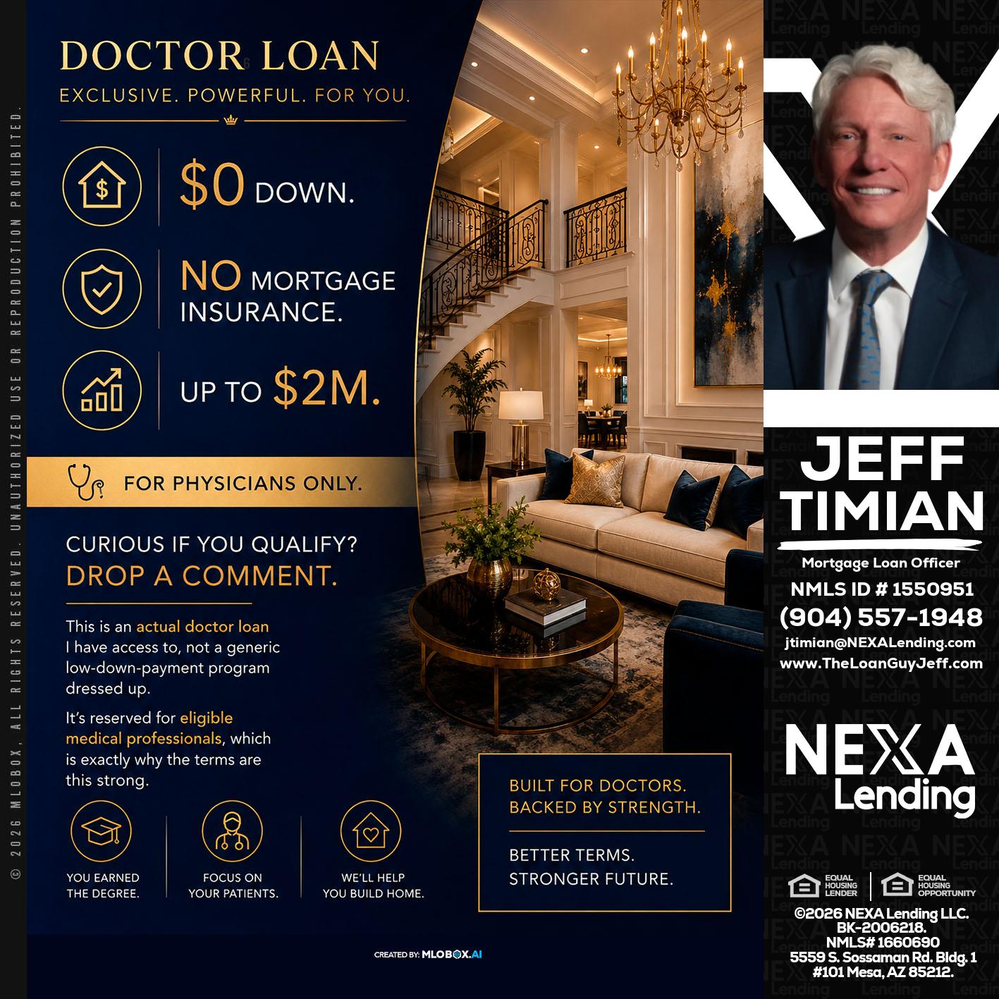 DOCTOR LOANS - Jeff Timian -Mortgage Loan Officer