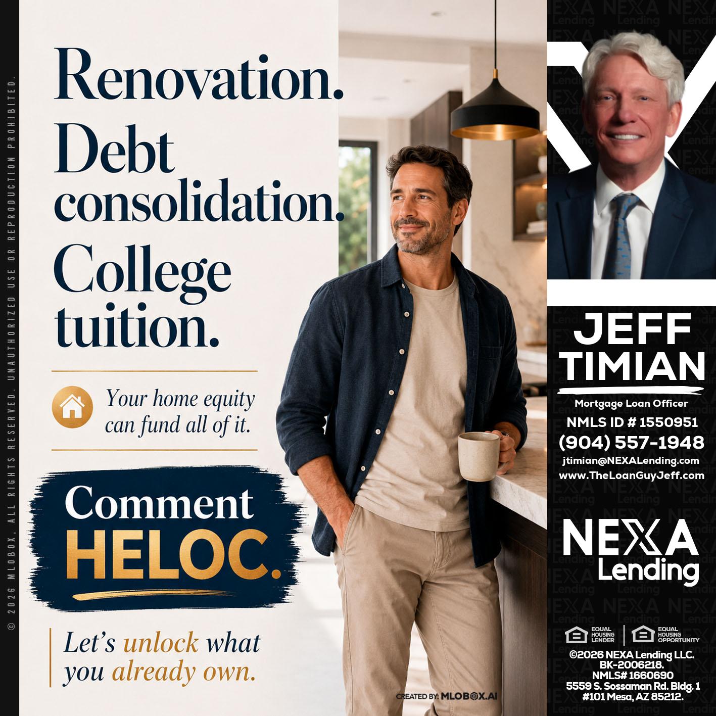 RENOVATION DEBT - Jeff Timian -Mortgage Loan Officer