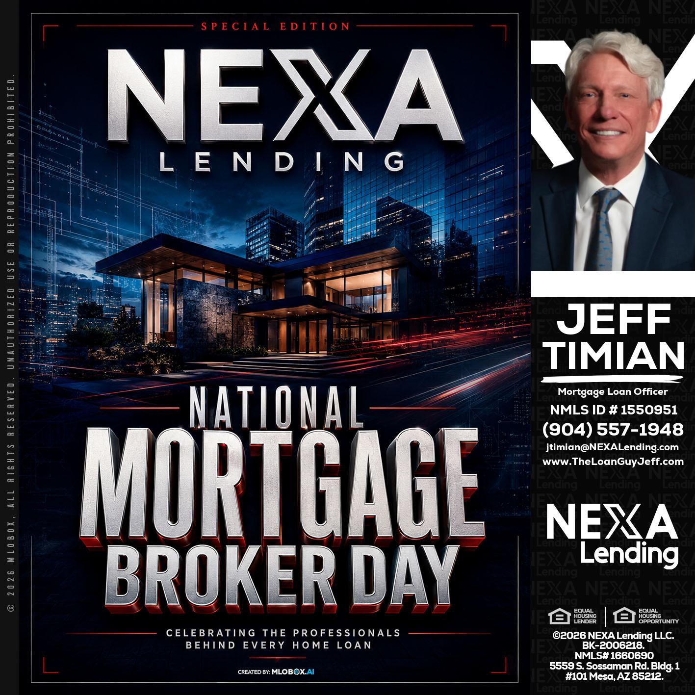 NATIONAL MORTGAGE BROKER DAY - Jeff Timian -Mortgage Loan Officer
