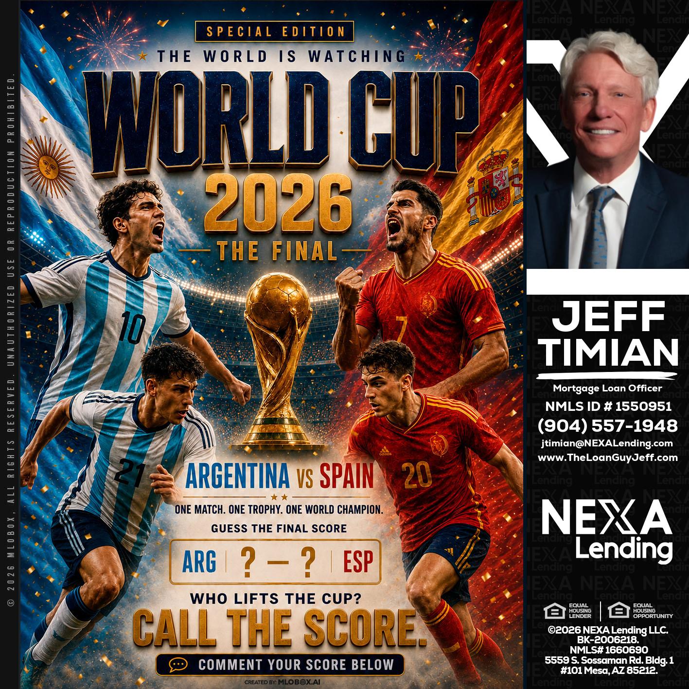 World Cup 2026 finals - Jeff Timian -Mortgage Loan Officer