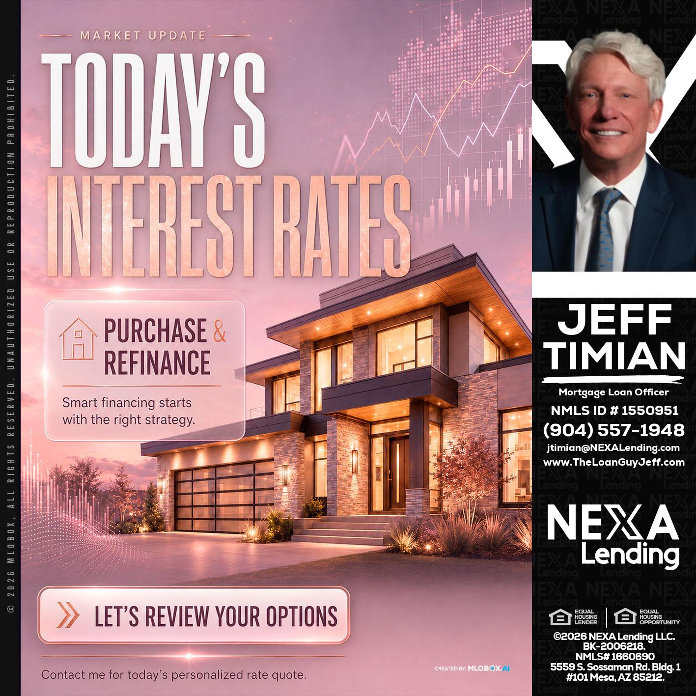 todays interest rates - Jeff Timian -Mortgage Loan Officer