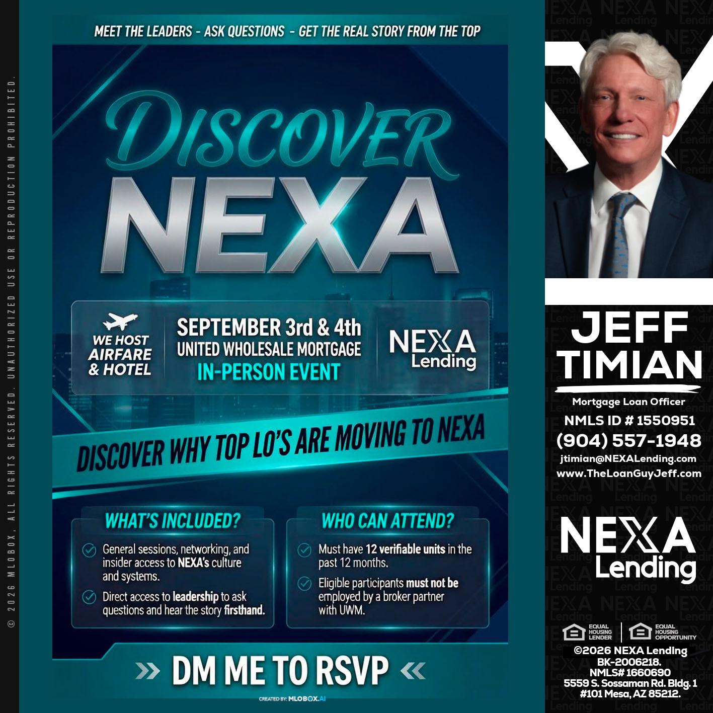 DISCOVER NEXA - Jeff Timian -Mortgage Loan Officer