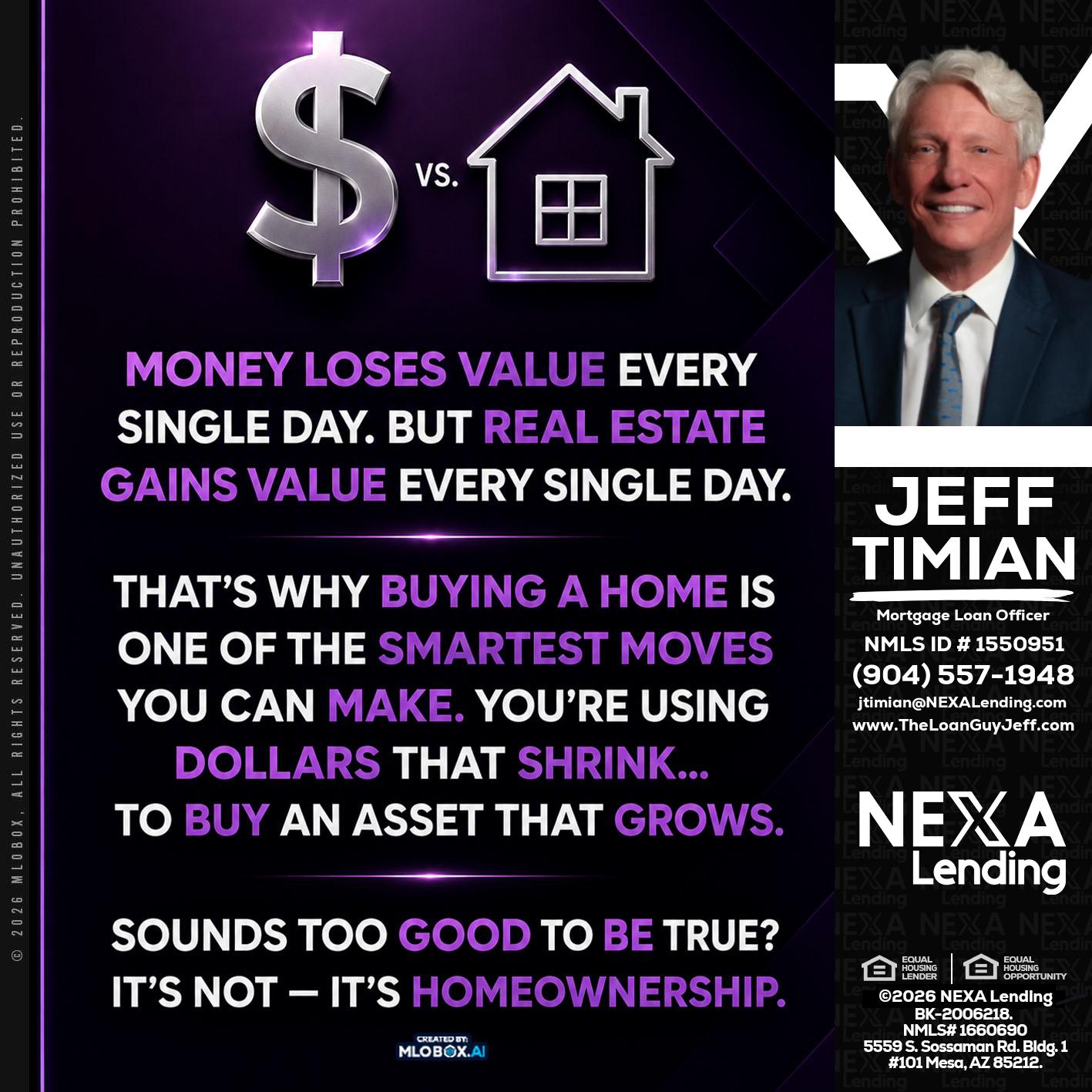 MONEY LOSES - Jeff Timian -Mortgage Loan Officer