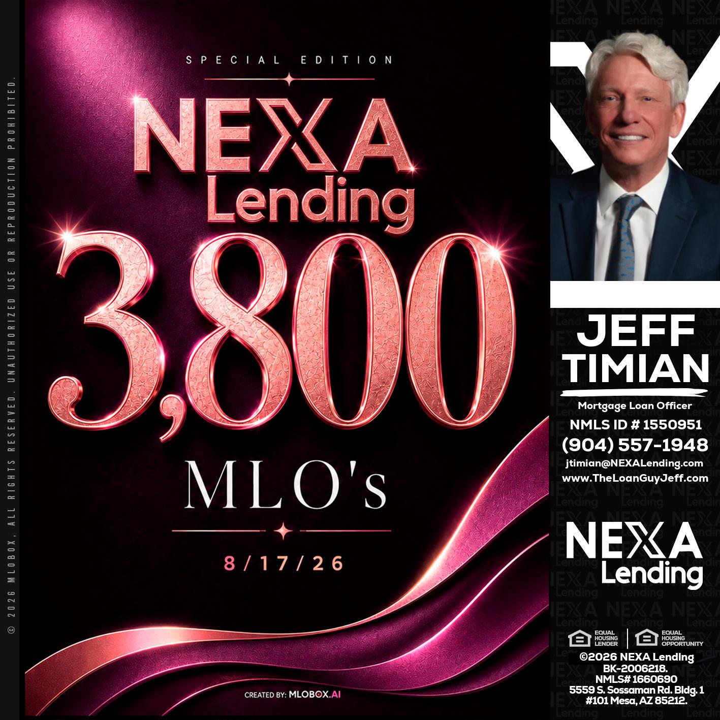 3800 MLOs - Jeff Timian -Mortgage Loan Officer